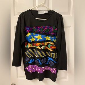 Cedars Beaded Knit Top SZ Small